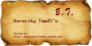 Bereczky Tamás névjegykártya
