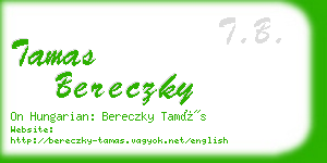 tamas bereczky business card